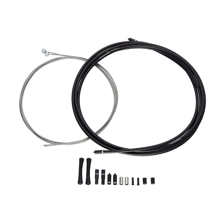 SRAM SlickWire MTB Brake Cable Kit Black 5mm (1x 1350mm, 1x 2350mm 1.5mm coated cables, 5mm Kevlar® reinforced compression-free housing, ferrules, end caps, frame protectors)