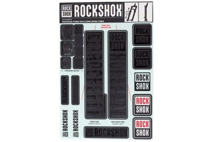 Набір наліпок RockShox KIT 35MM DC SILVER/BLK BXR