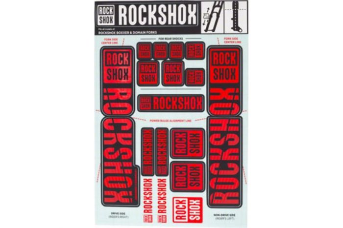 Набір наліпок RockShox KIT 35MM DC SILVER/RED BXR