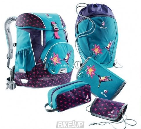 Набір DEUTER OneTwoSet - Sneaker Bag колір 3044 petrol bird (3830116 OneTwo; 3890115 Sneaker Bag; 3890215 Chest Wallet; 3890416 Pencil Pouch; 2890315 Pencil box)